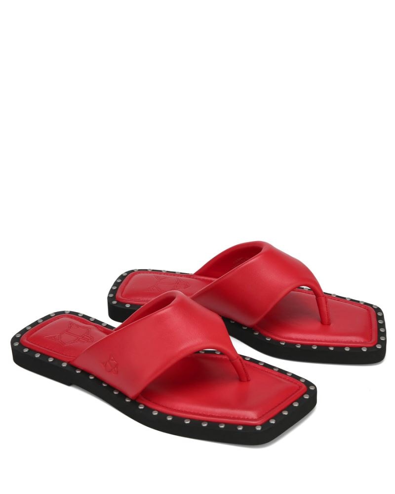 Flip Flops Naked Wolfe Danni Piele Dama Rosii | Romania 340DHUZK