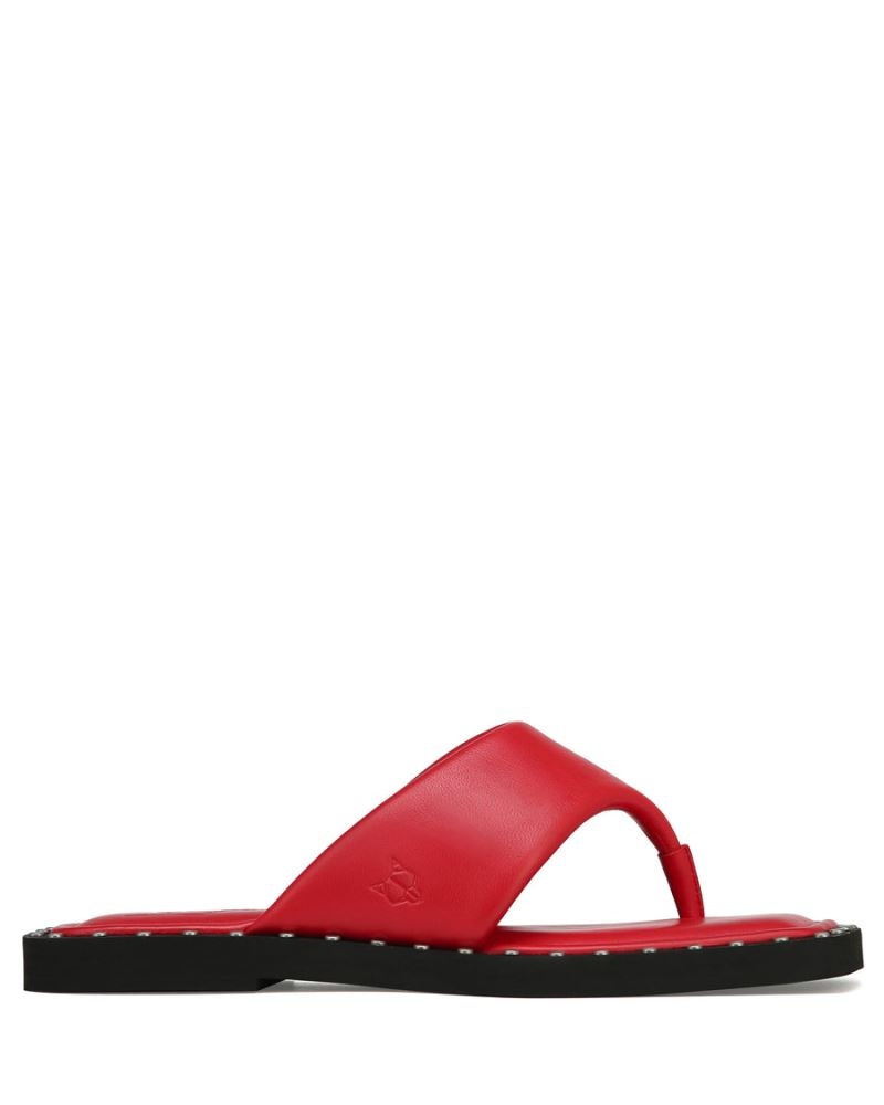 Flip Flops Naked Wolfe Danni Piele Dama Rosii | Romania 340DHUZK