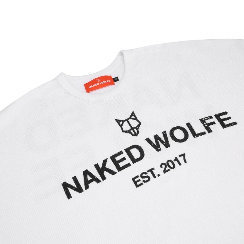 Hanorace Naked Wolfe Thermal Barbati Albi | Romania 729ALKWY