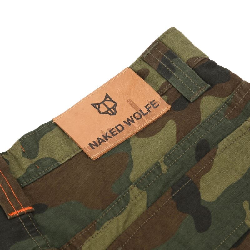 Pantaloni Naked Wolfe Baggy Pocket Cargo Barbati Camuflaj | Romania 807XLFSW