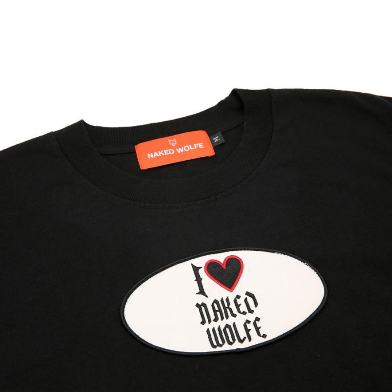 Tricou Naked Wolfe I Love Naked Wolfe Barbati Negrii | Romania 315CMYFP