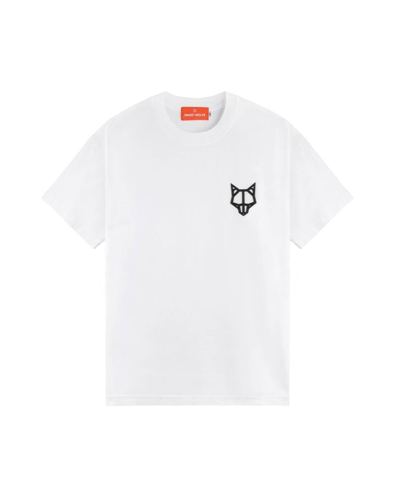 Tricou Naked Wolfe Logo Barbati Albi | Romania 758RZEHQ